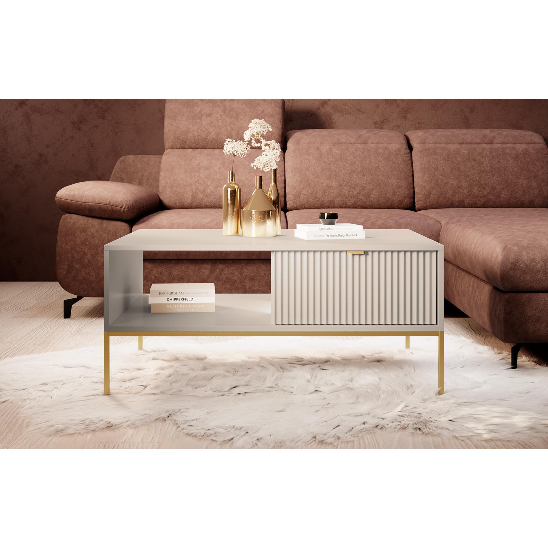 Meubella Salontafel Navil 2 - Beige - 104 cm