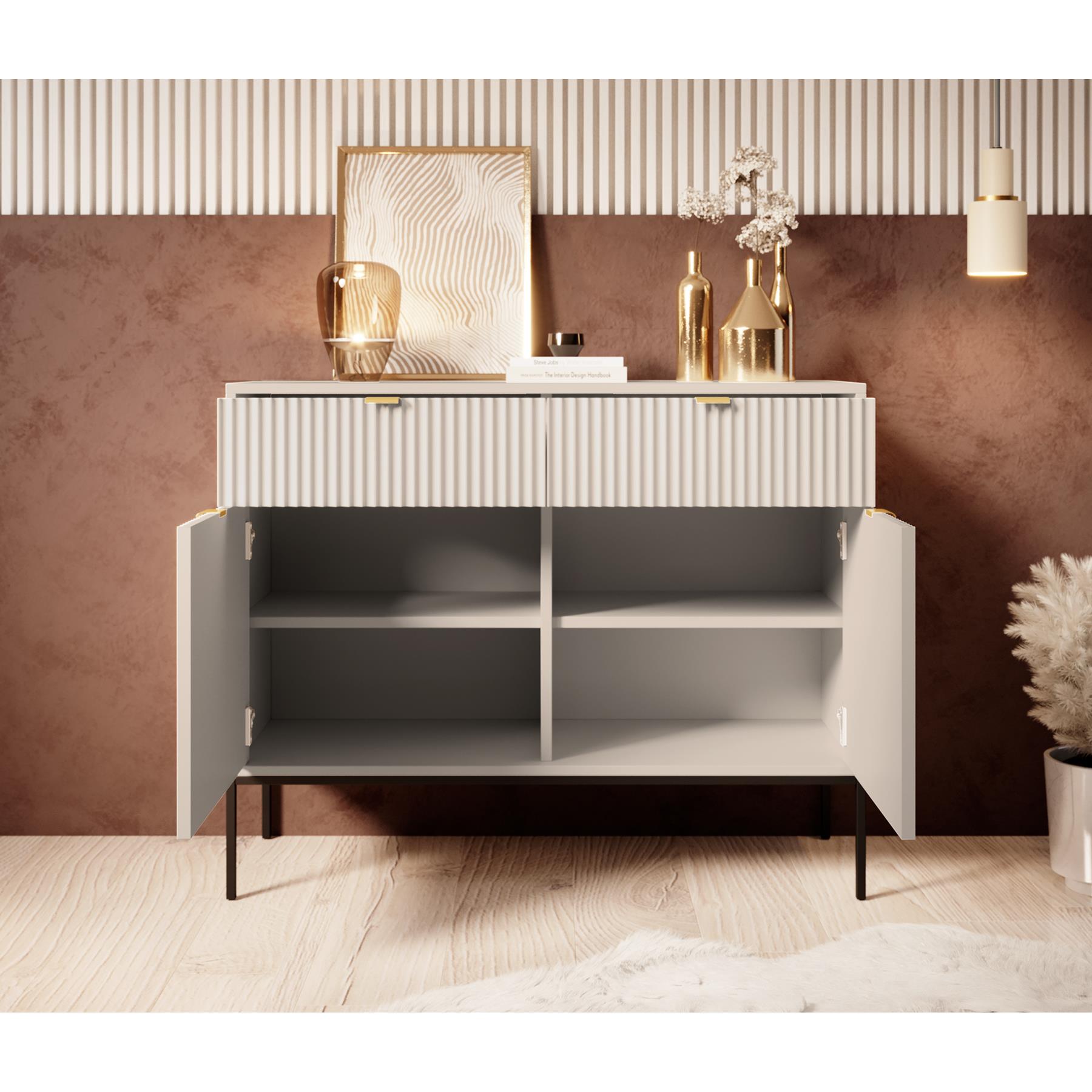 Meubella Dressoir Navil - Beige - 104 cm