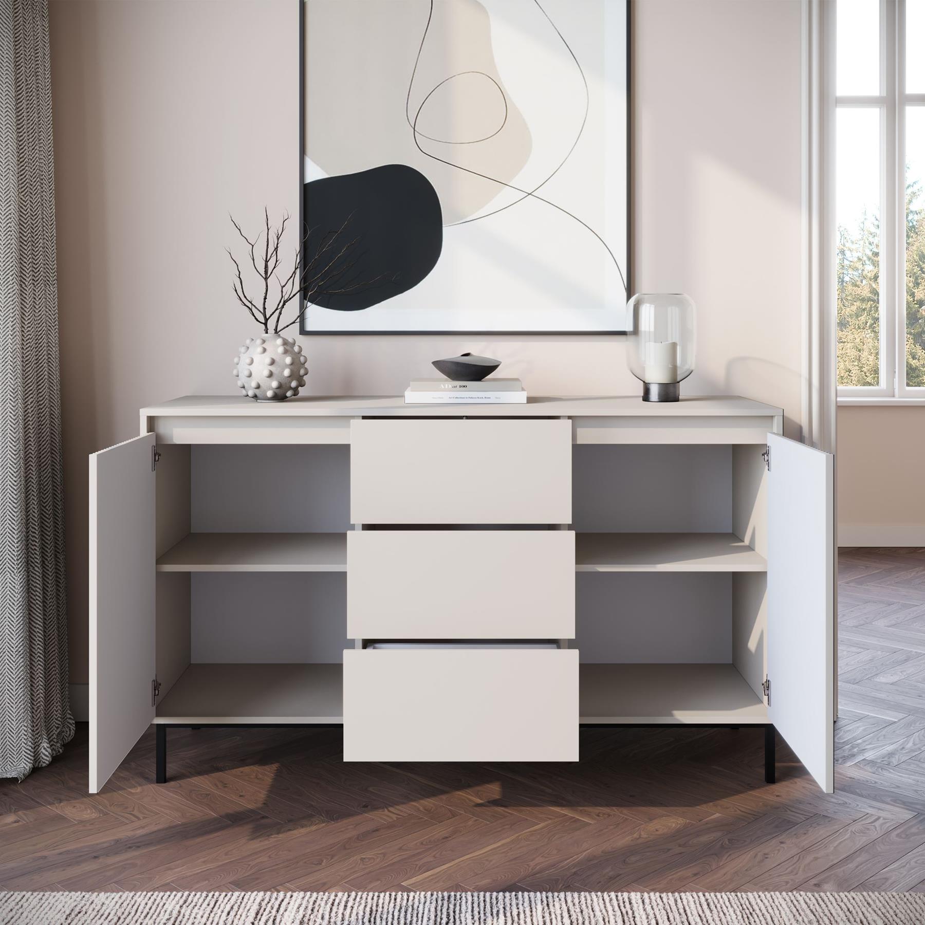Meubella Dressoir Orvana - Beige - 153 cm