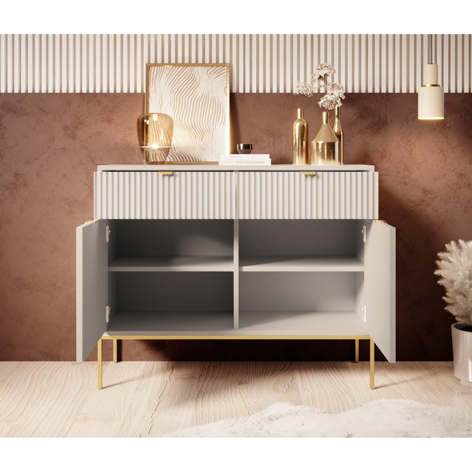 Meubella Dressoir Navil 2 - Beige - 104 cm