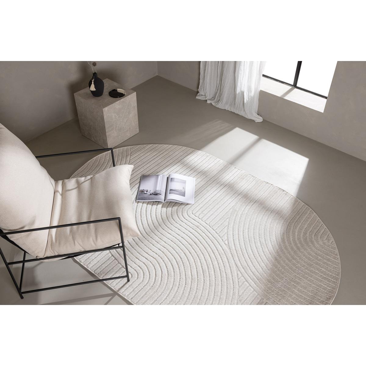 Fjôrd - Vloerkleed Wit Ovaal - 230x160cm - Vince