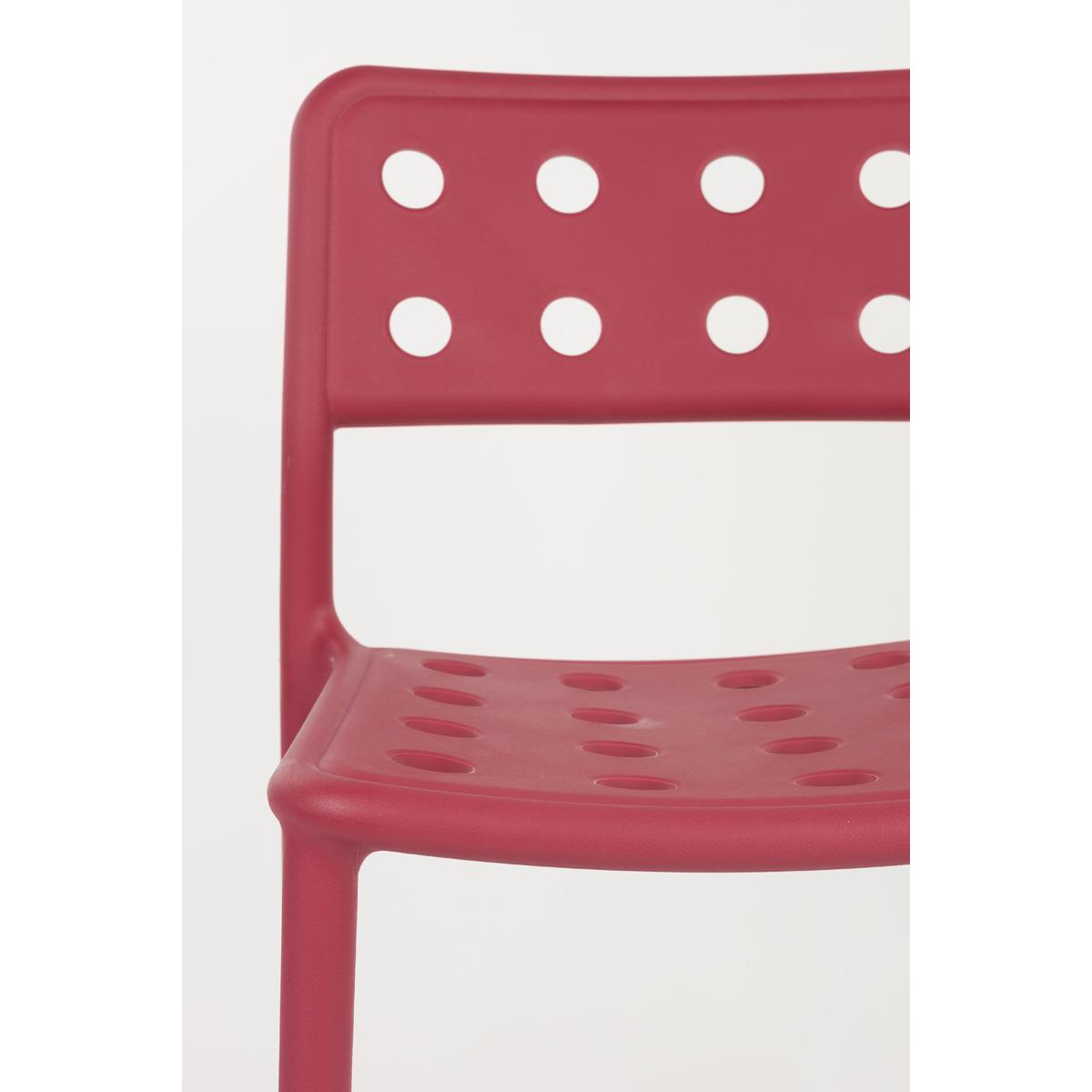 Giga Meubel - Tuinstoel Rood - 53x46x80cm - Serra - Set van 4