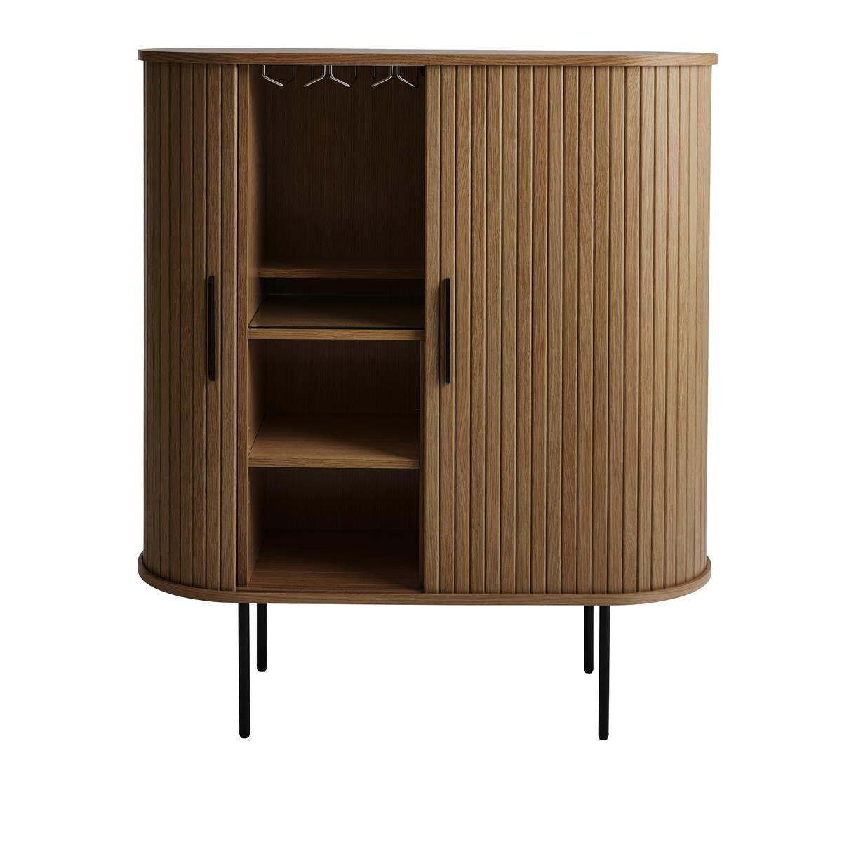 Giga Living - Kast Donker Eikenhout - Glazenrek - 118cm - Nola
