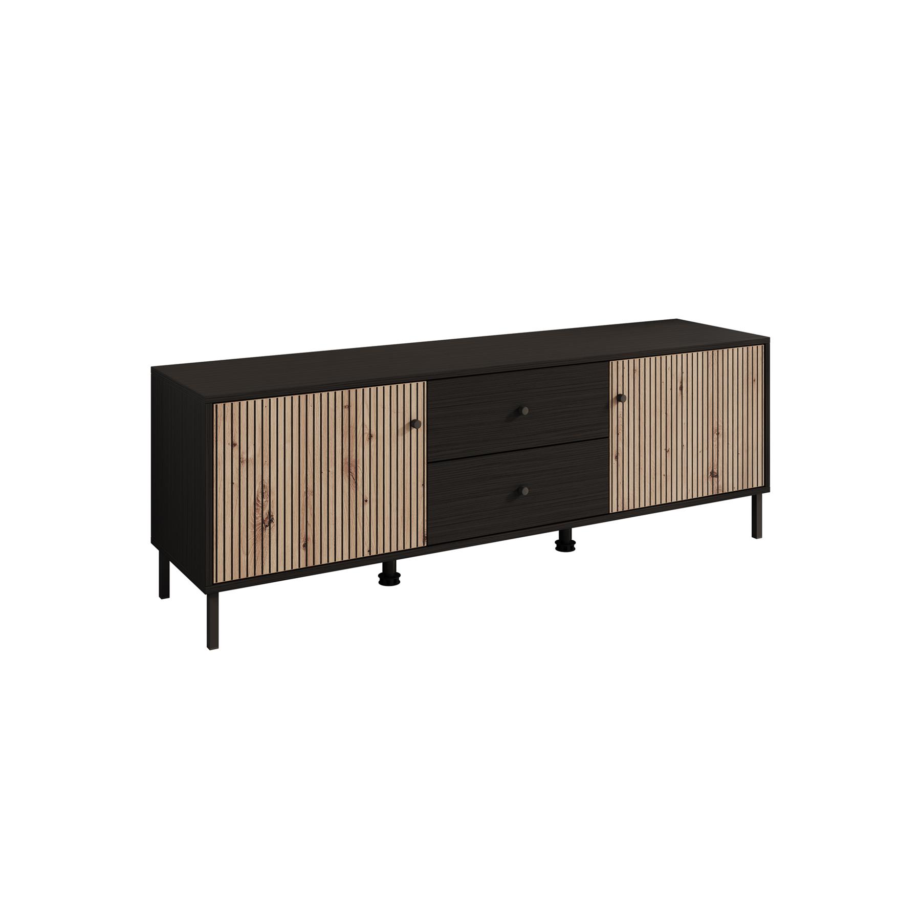 Meubella TV-Meubel Charles - Zwart eiken - 157 cm