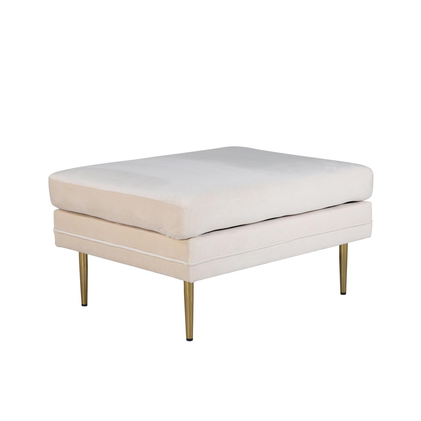Fjôrd - Poef Beige|Goud - Velvet - Boom