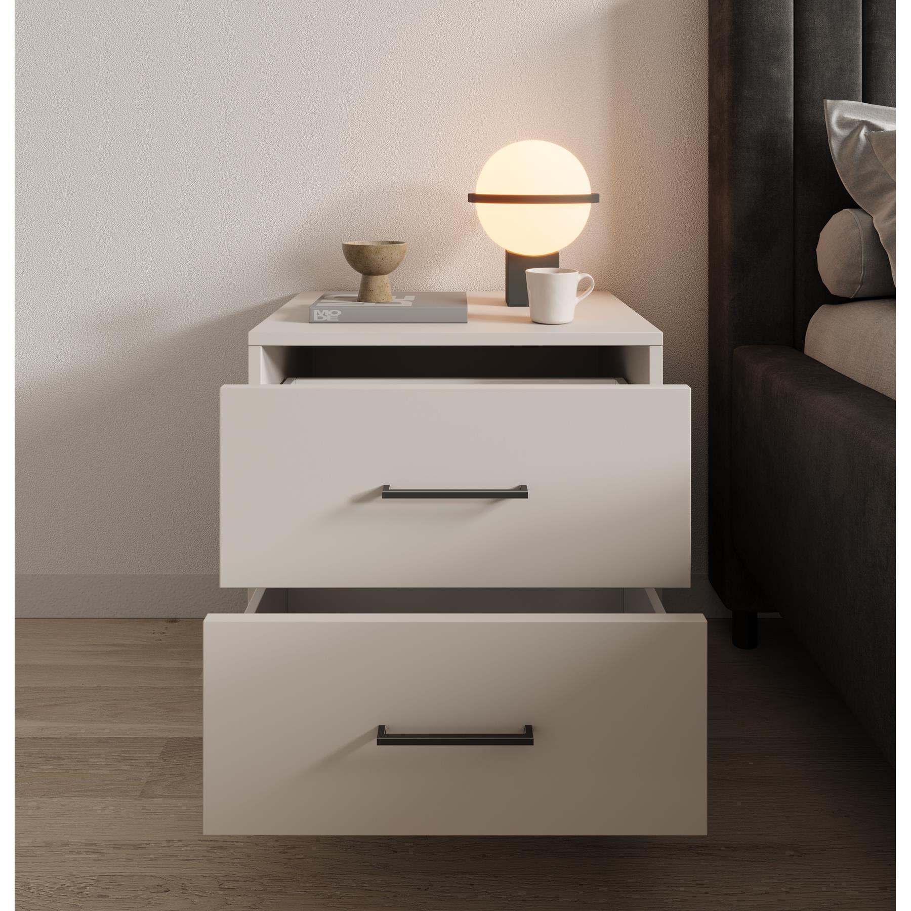 Meubella Nachtkastje Vidor - Beige - 48 cm