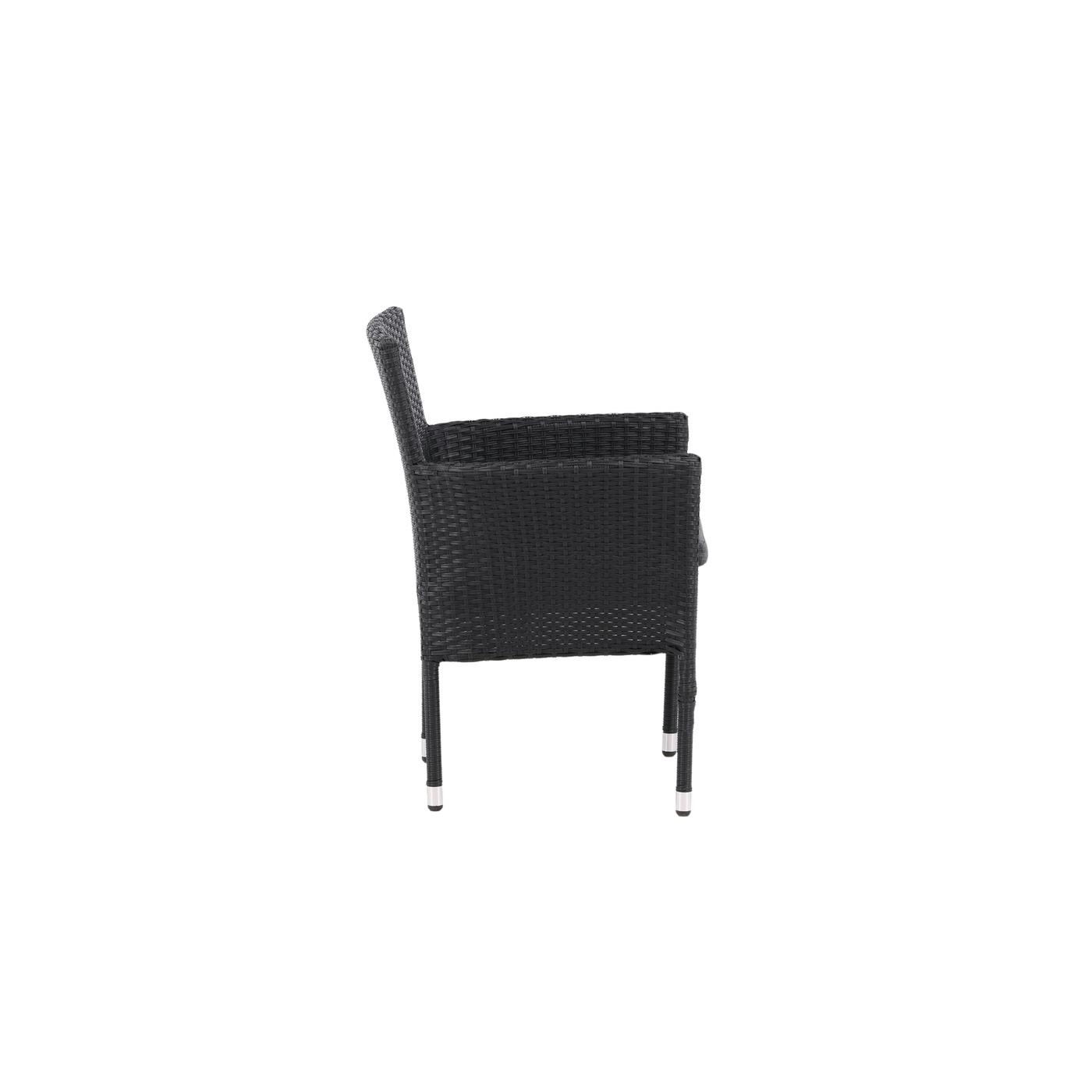 Fjôrd - Tuinstoel Zwart - Wicker - Malina - Set van 2