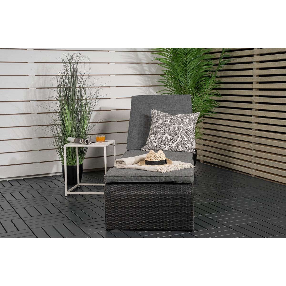 Fjôrd - Lounge Ligbed Zwart|Grijs - London