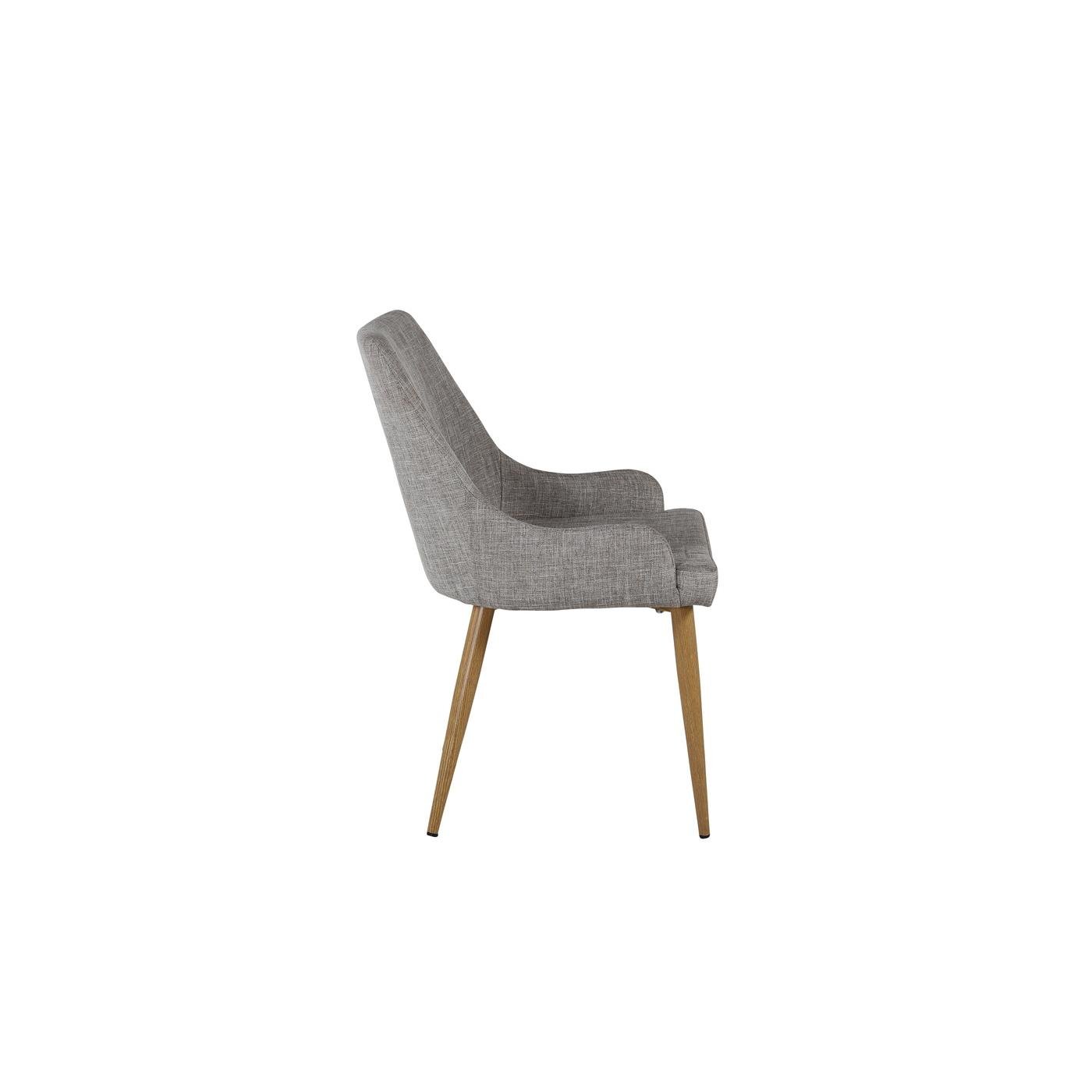 Fjôrd - Eetkamerstoel Grijs|Eikenlook - Plaza - Set van 2