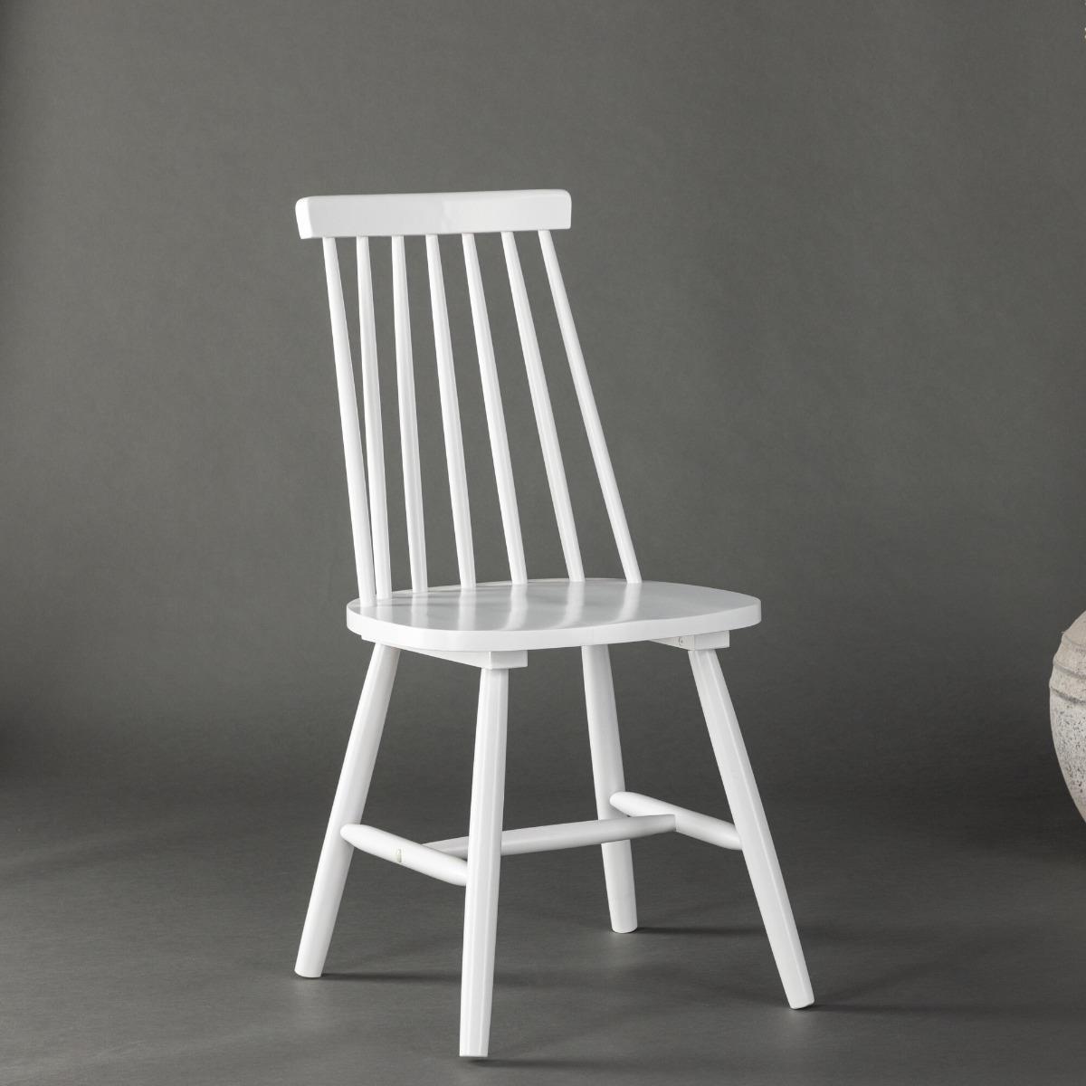 Fjôrd - Eetkamerstoel Wit - Rubber Hout - Lönneberga - Set van 2