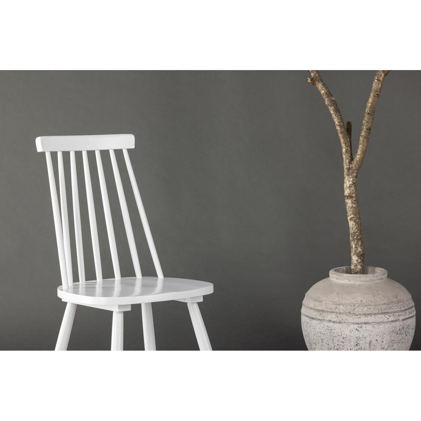 Fjôrd - Eetkamerstoel Wit - Rubber Hout - Lönneberga - Set van 2