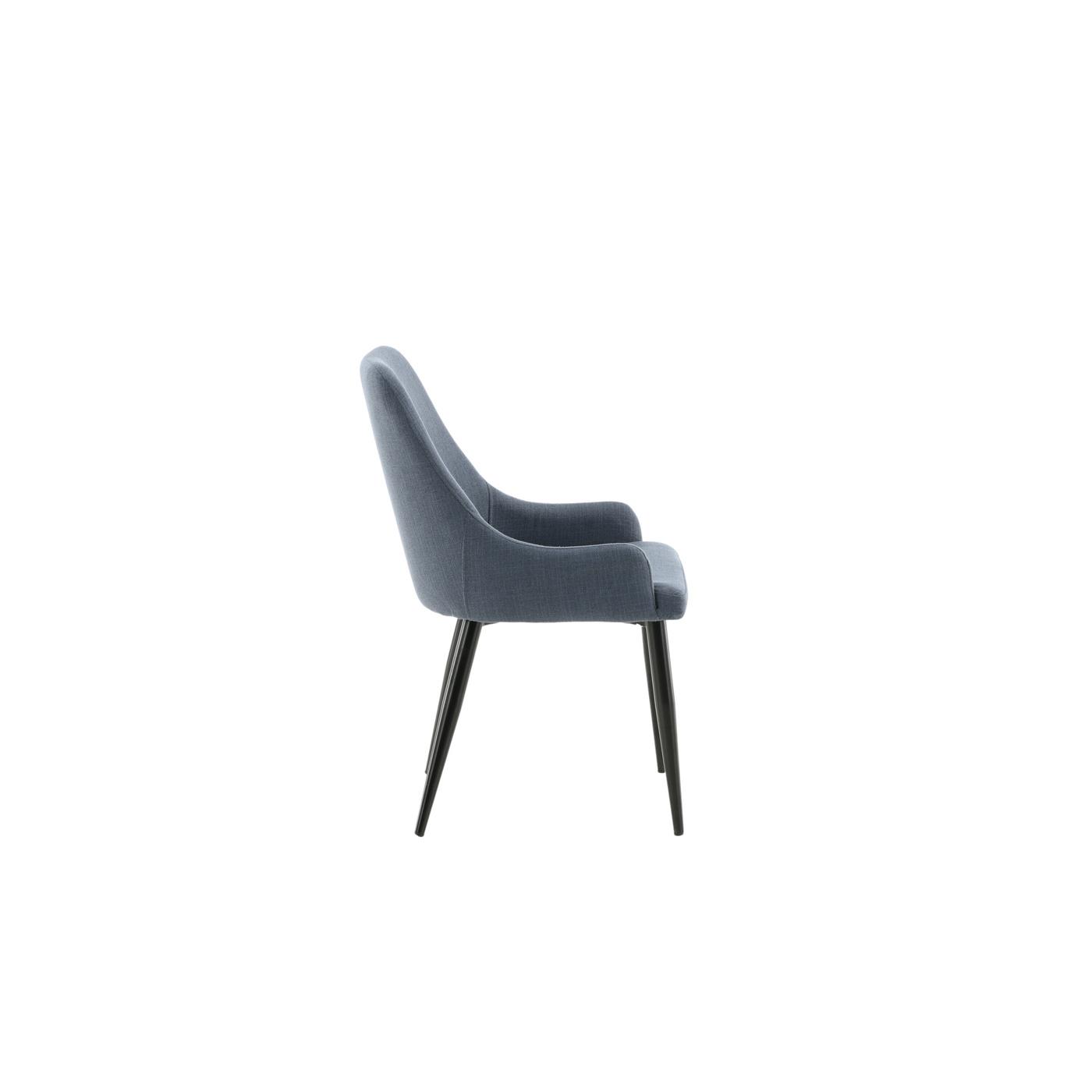 Fjôrd - Eetkamerstoel Blauw|Zwart - Stof - Plaza - Set van 2
