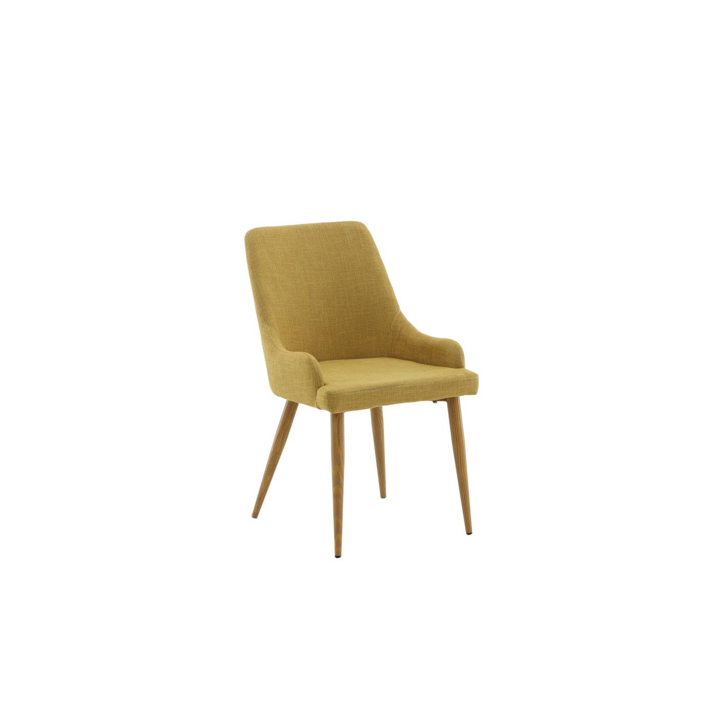 Fjôrd - Eetkamerstoel Mosterd|Eikenlook - Plaza - Set van 2