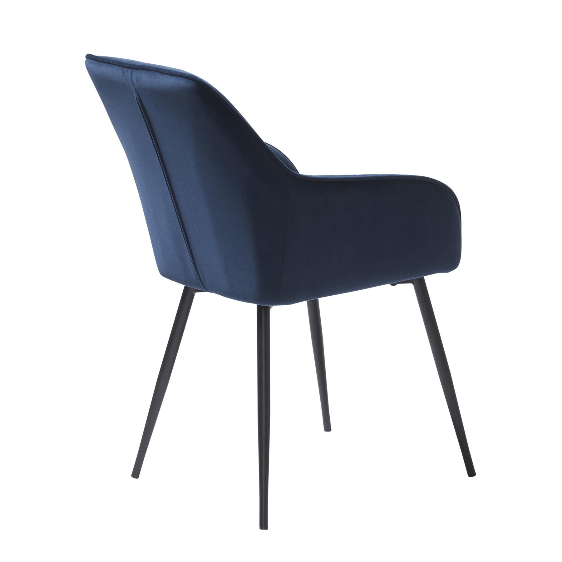 Giga Living - Eetkamerstoel Blauw Velvet - Nolan Stripe - Set van 2