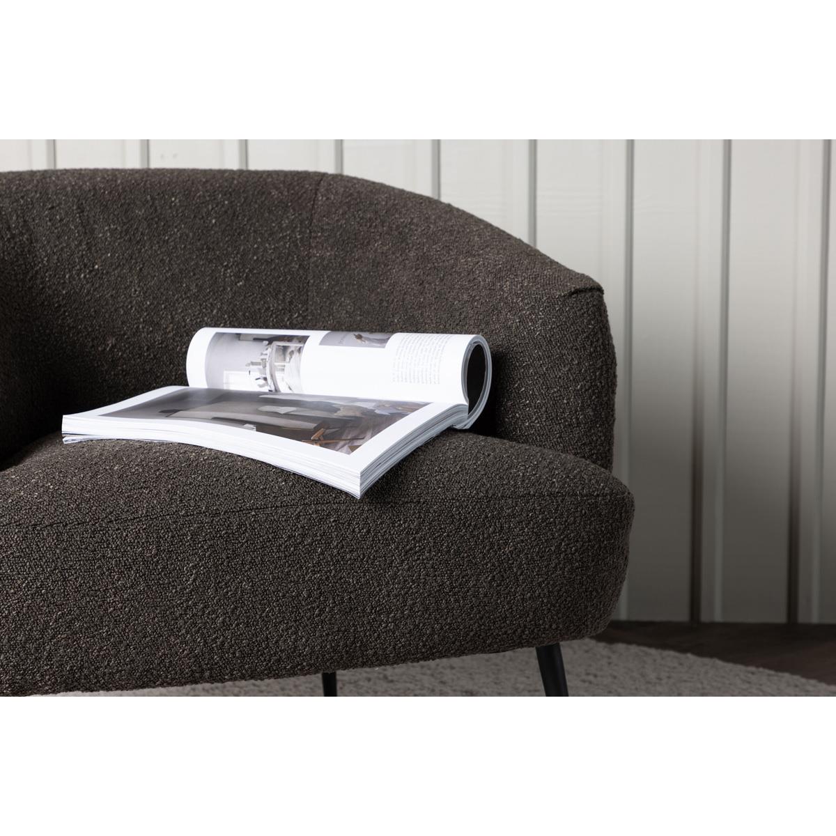 Fjôrd - Fauteuil Donkergrijs- Bouclé - Derry