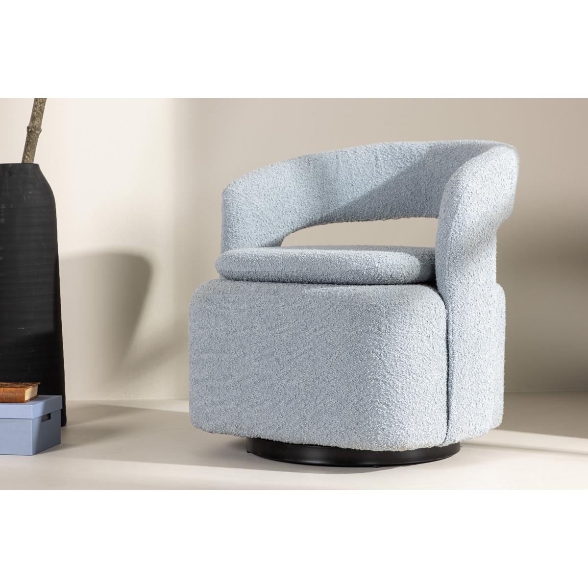 Fjôrd - Fauteuil Blauw - Bouclé - Laurel