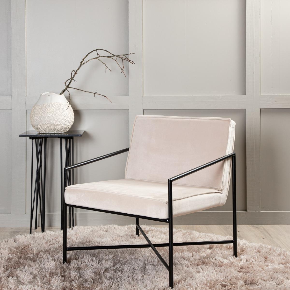 Fjôrd - Fauteuil Beige - Velvet - Rakel