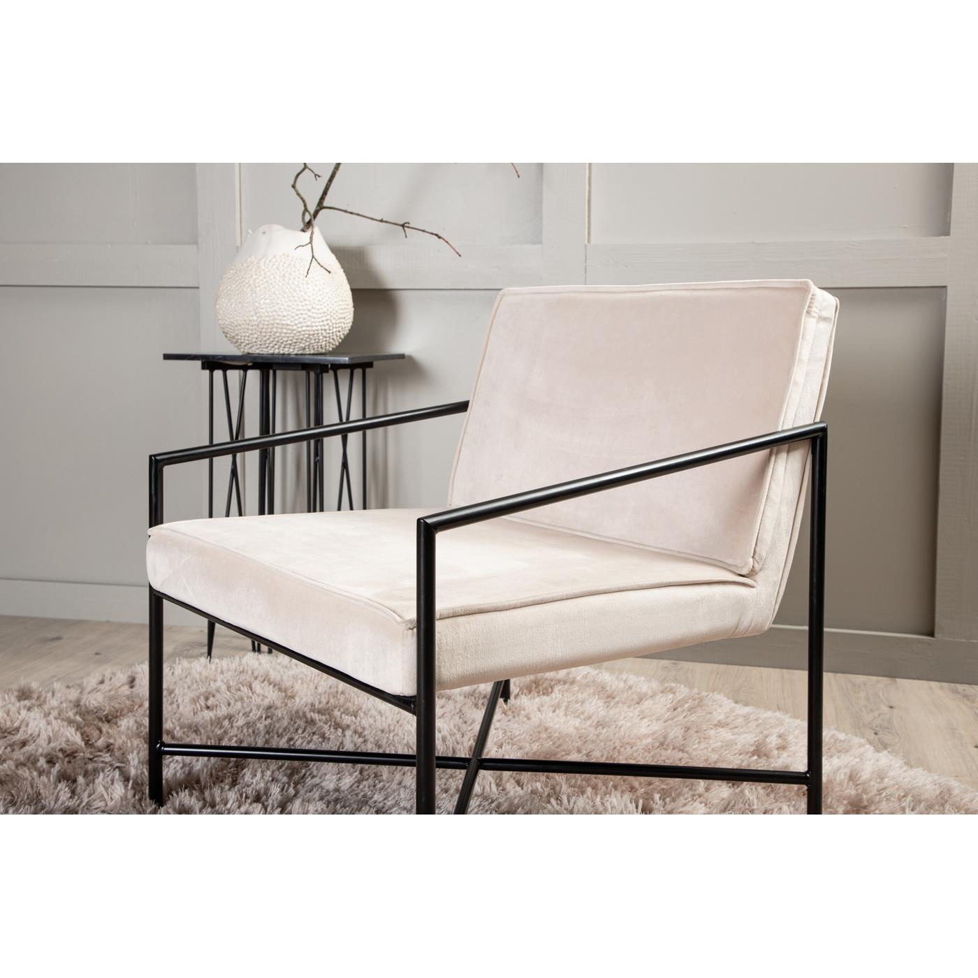 Fjôrd - Fauteuil Beige - Velvet - Rakel