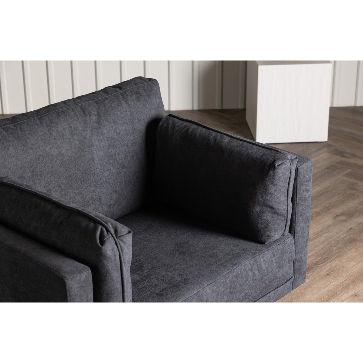 Fjôrd - Fauteuil Zwart - Linnen - Boom