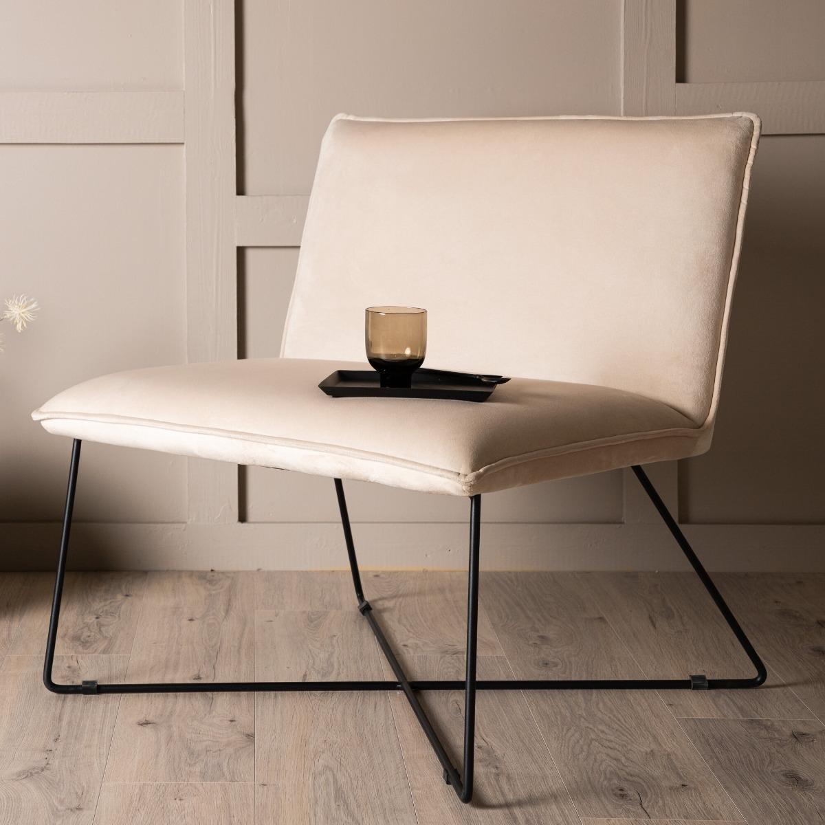 Fjôrd - Fauteuil Zwart|Off White - Velvet - X-lounge