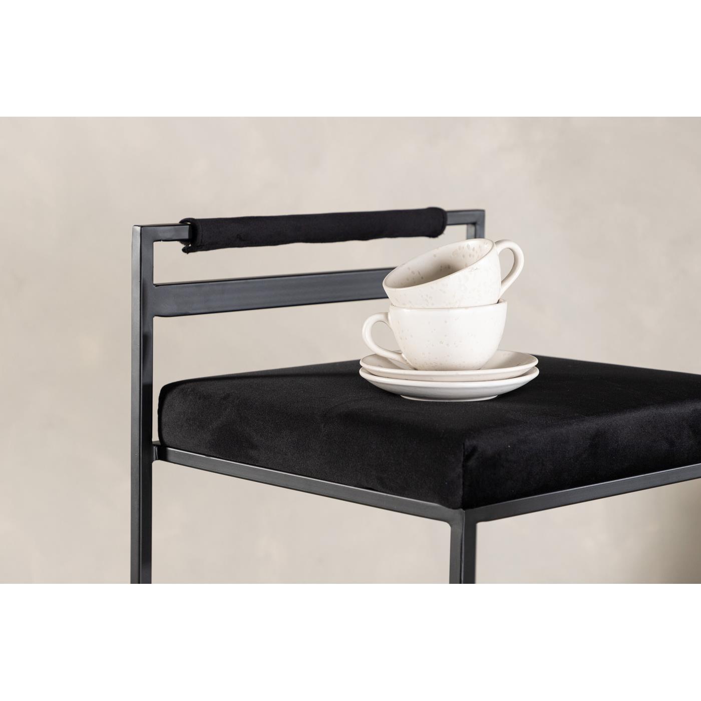 Fjôrd - Barkruk Zwart - Velvet - Opelika - Set van 2