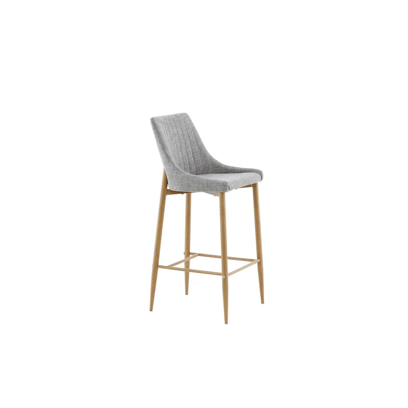 Fjôrd - Barkruk Lichtgrijs|Naturel - Linnen - Plaza - Set van 2