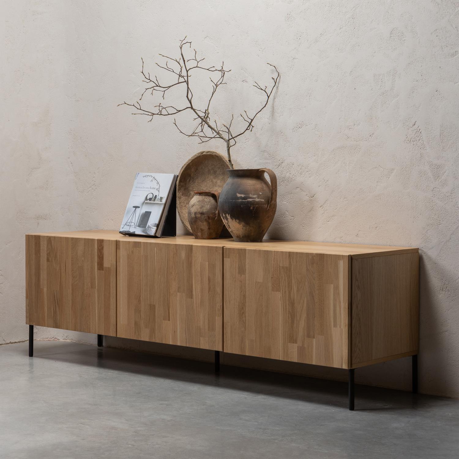 WOOOD Bono Gravure TV Meubel - Eiken - Naturel - 56x180x46