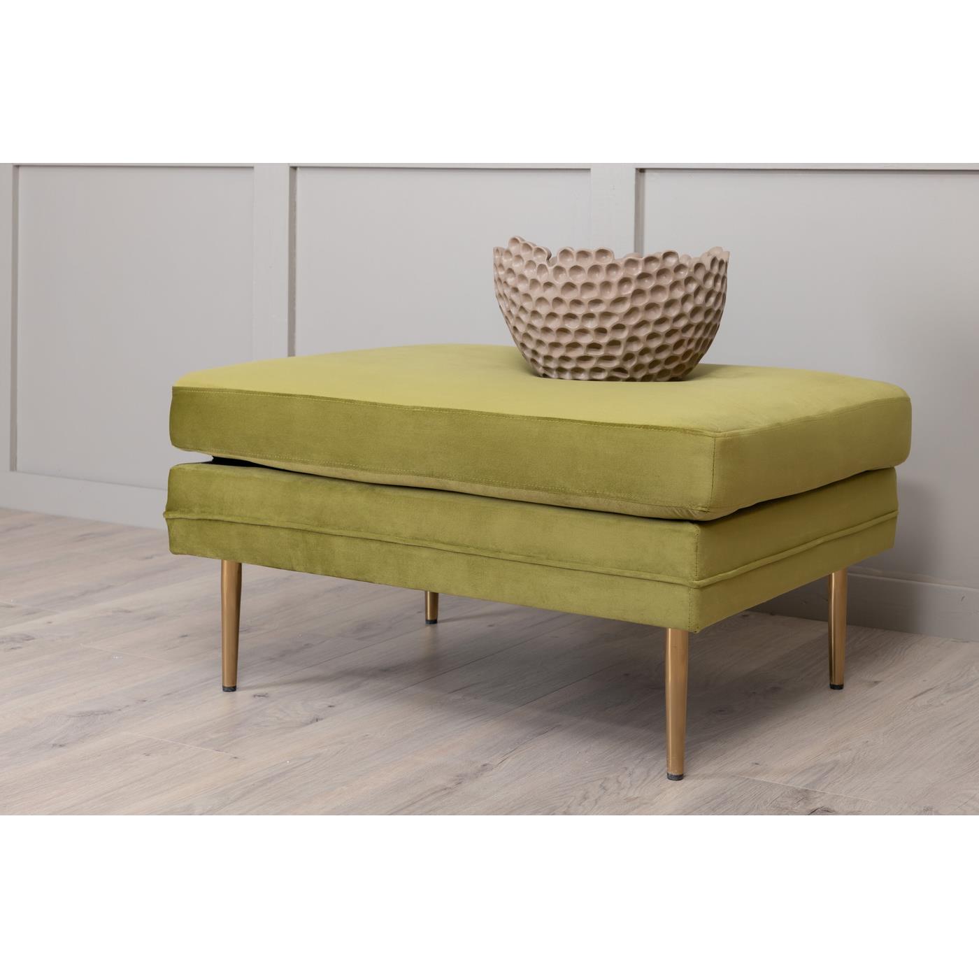 Fjôrd - Poef Groen|Goud - Velvet - Boom