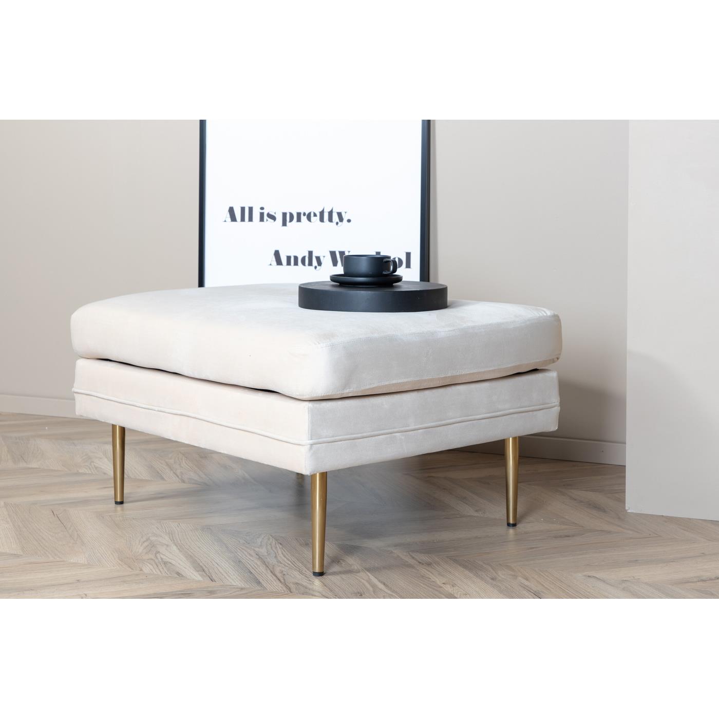 Fjôrd - Poef Beige|Goud - Velvet - Boom