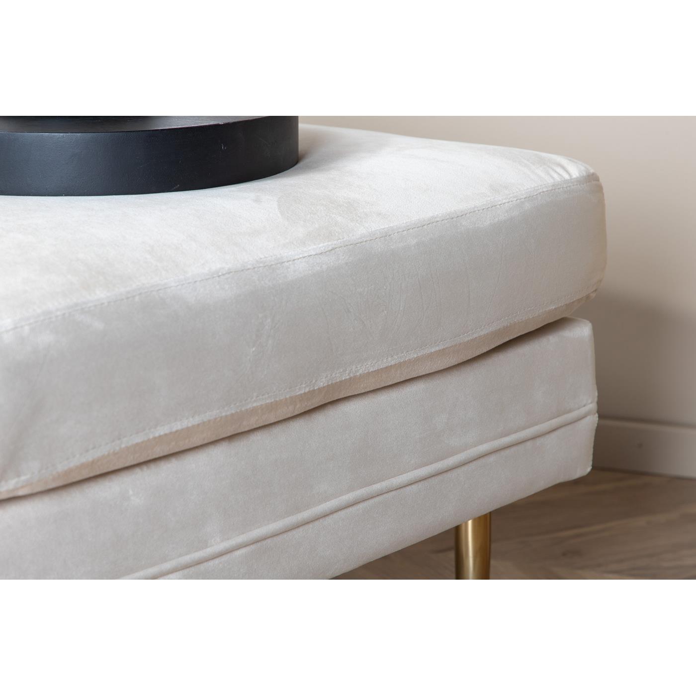 Fjôrd - Poef Beige|Goud - Velvet - Boom
