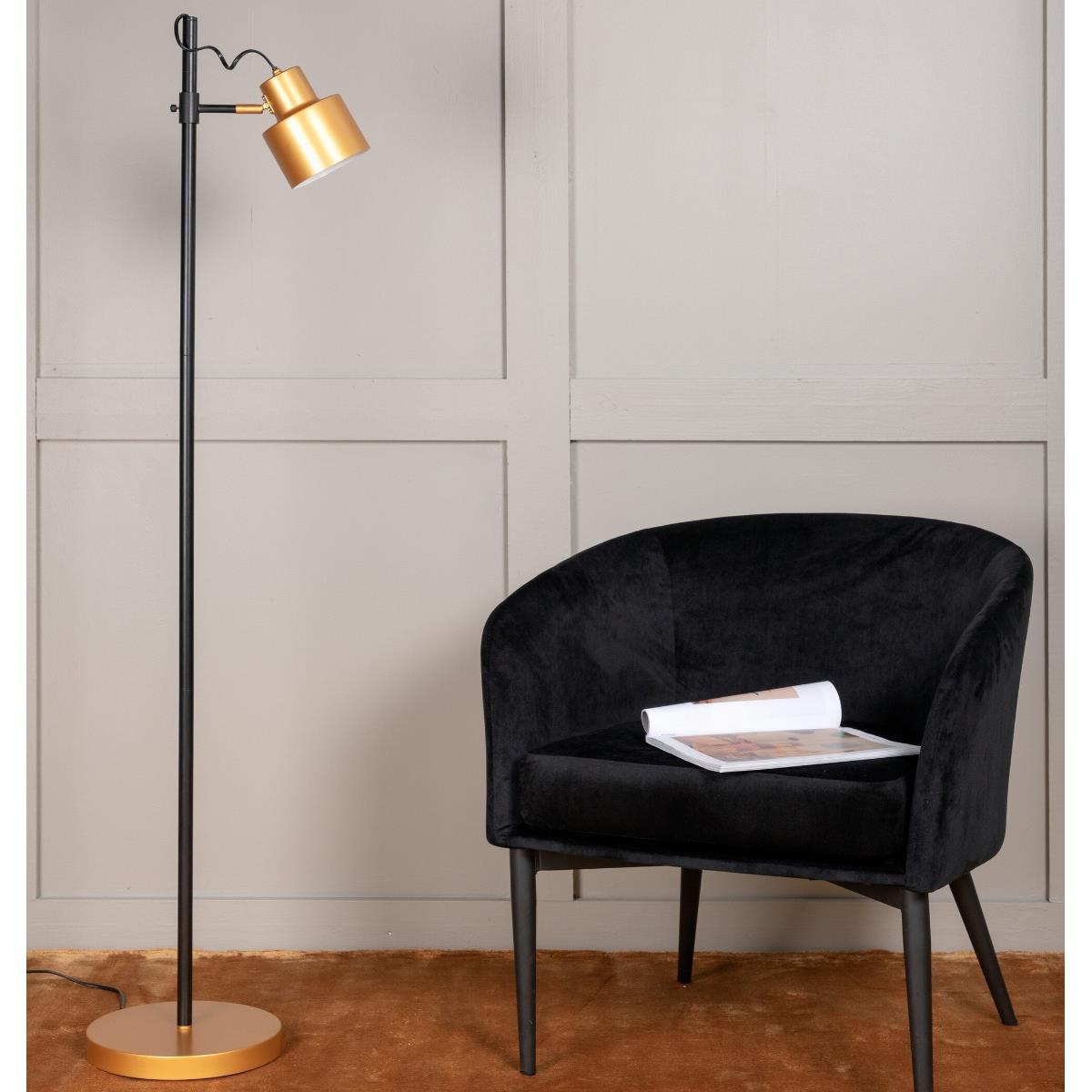 Fjôrd - Vloerlamp Zwart|Brass - Vifta