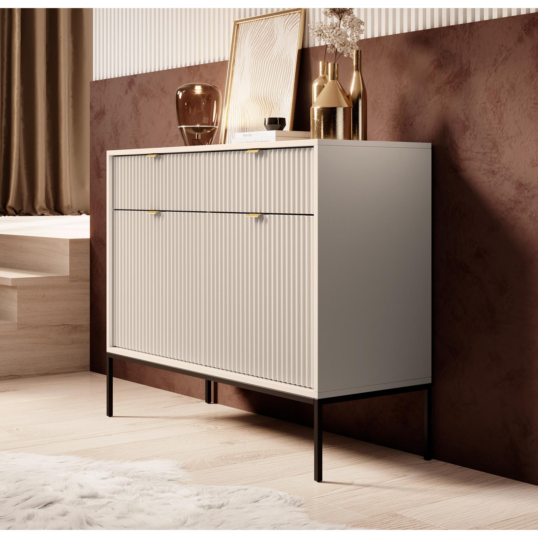 Meubella Dressoir Navil - Beige - 104 cm