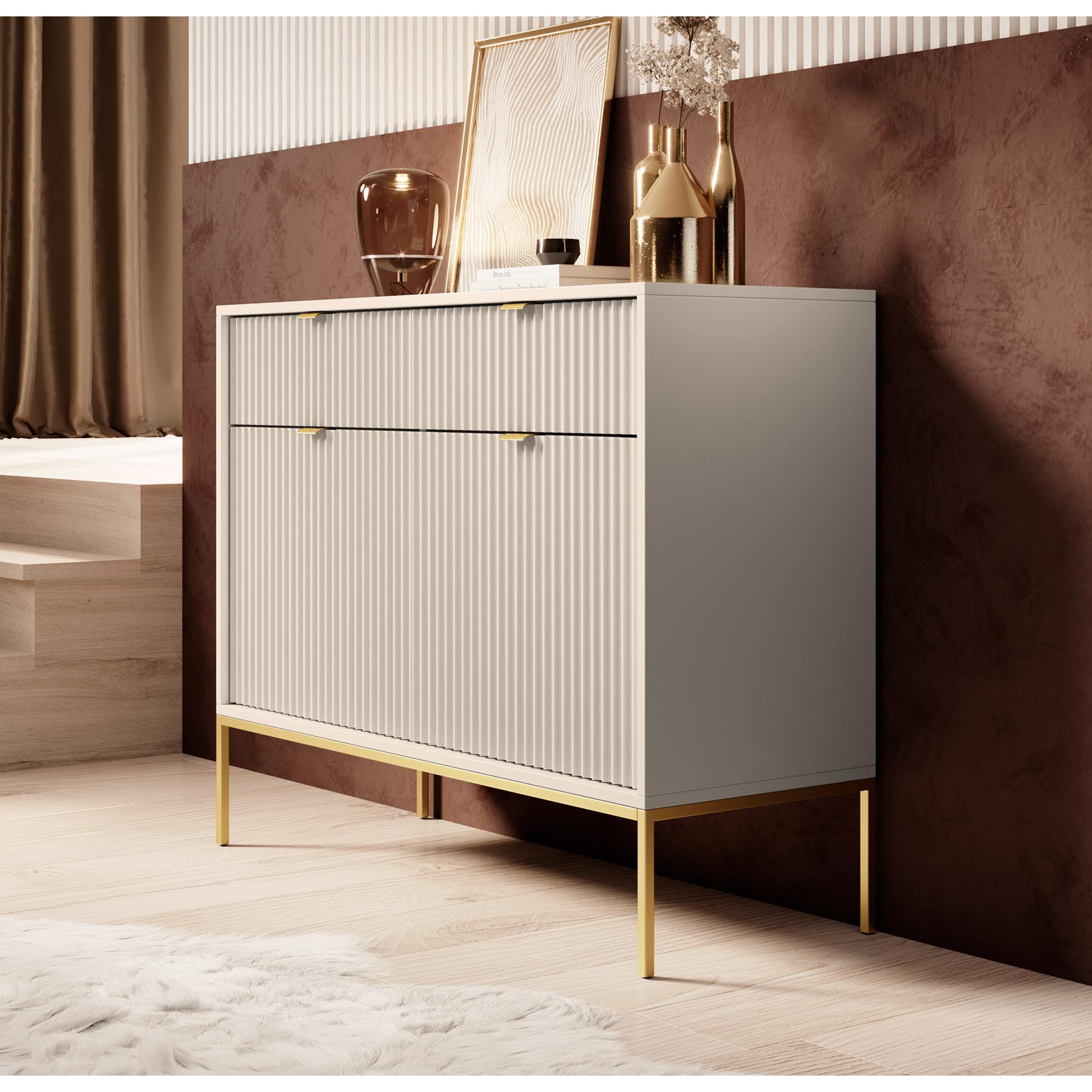 Meubella Dressoir Navil 2 - Beige - 104 cm