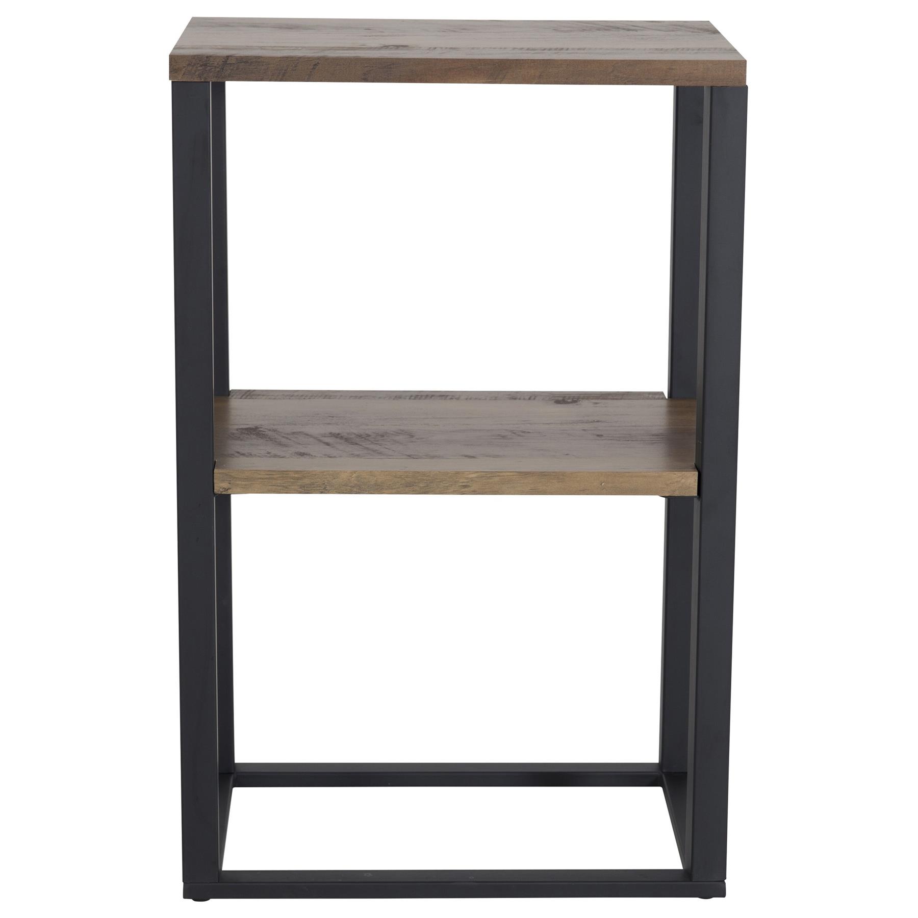 Fjôrd - Nachtkastje Zwart Teak-look - 55x30x70cm - Rise
