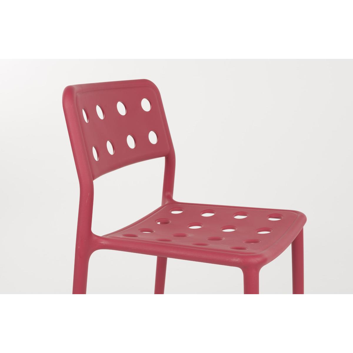 Giga Meubel - Tuinstoel Rood - 53x46x80cm - Serra - Set van 4