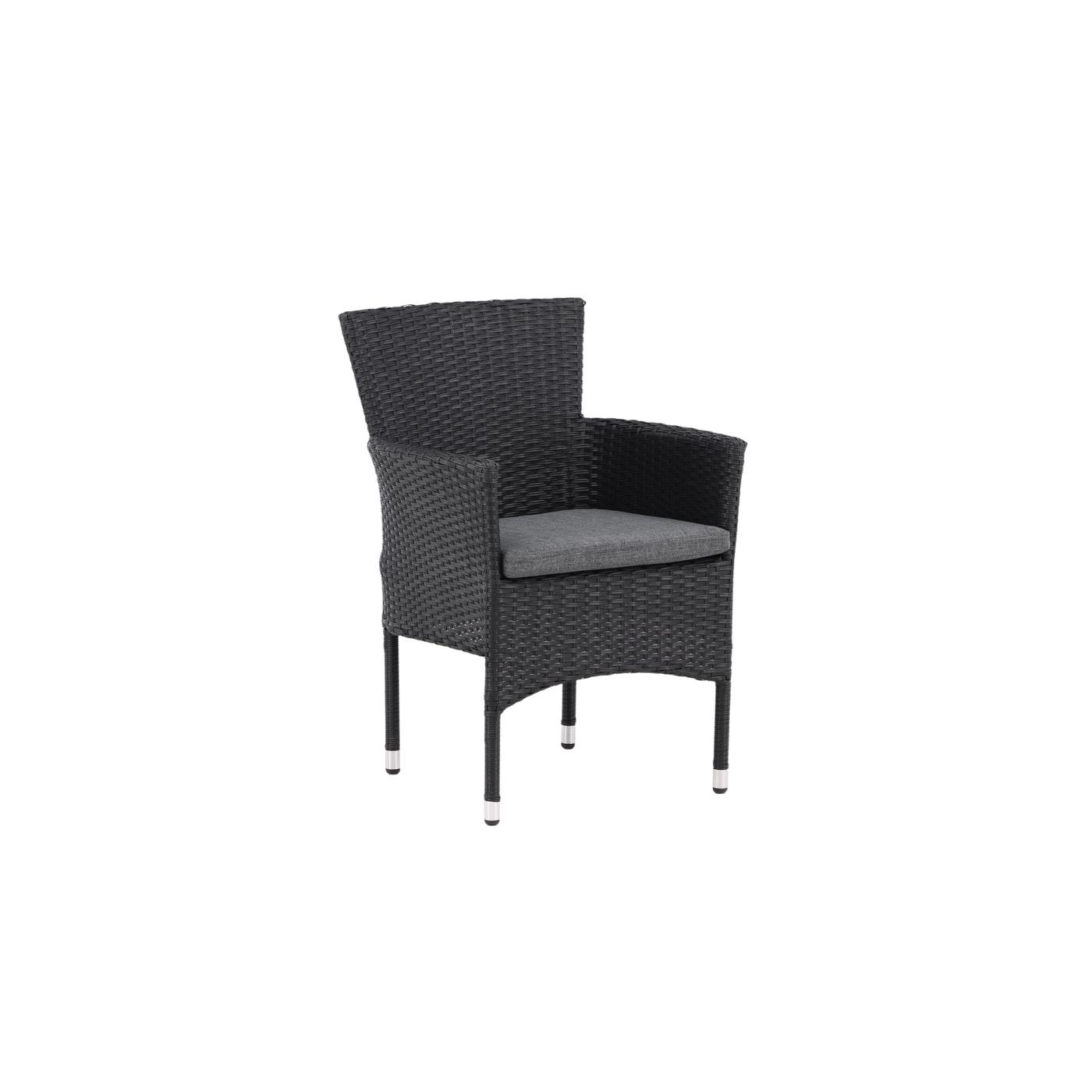 Fjôrd - Tuinstoel Zwart - Wicker - Malina - Set van 2