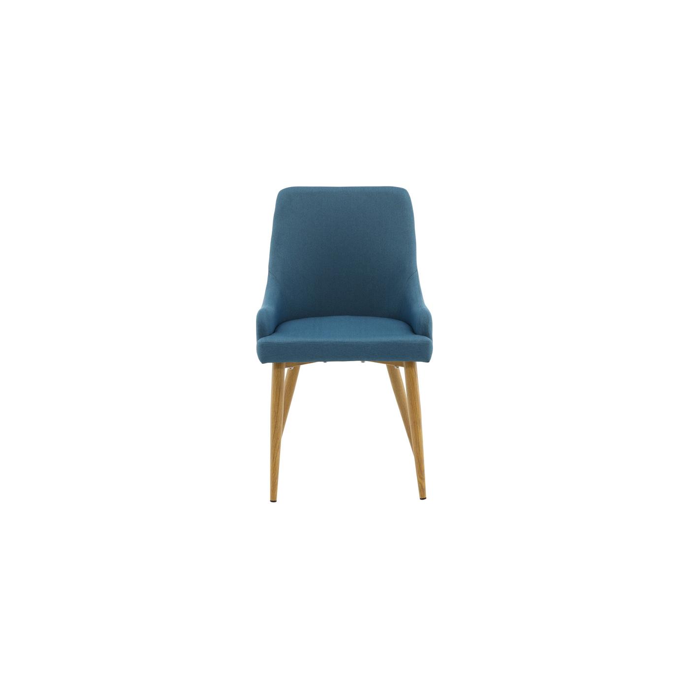 Fjôrd - Eetkamerstoel Blauw|Eikenlook - Plaza - Set van 2