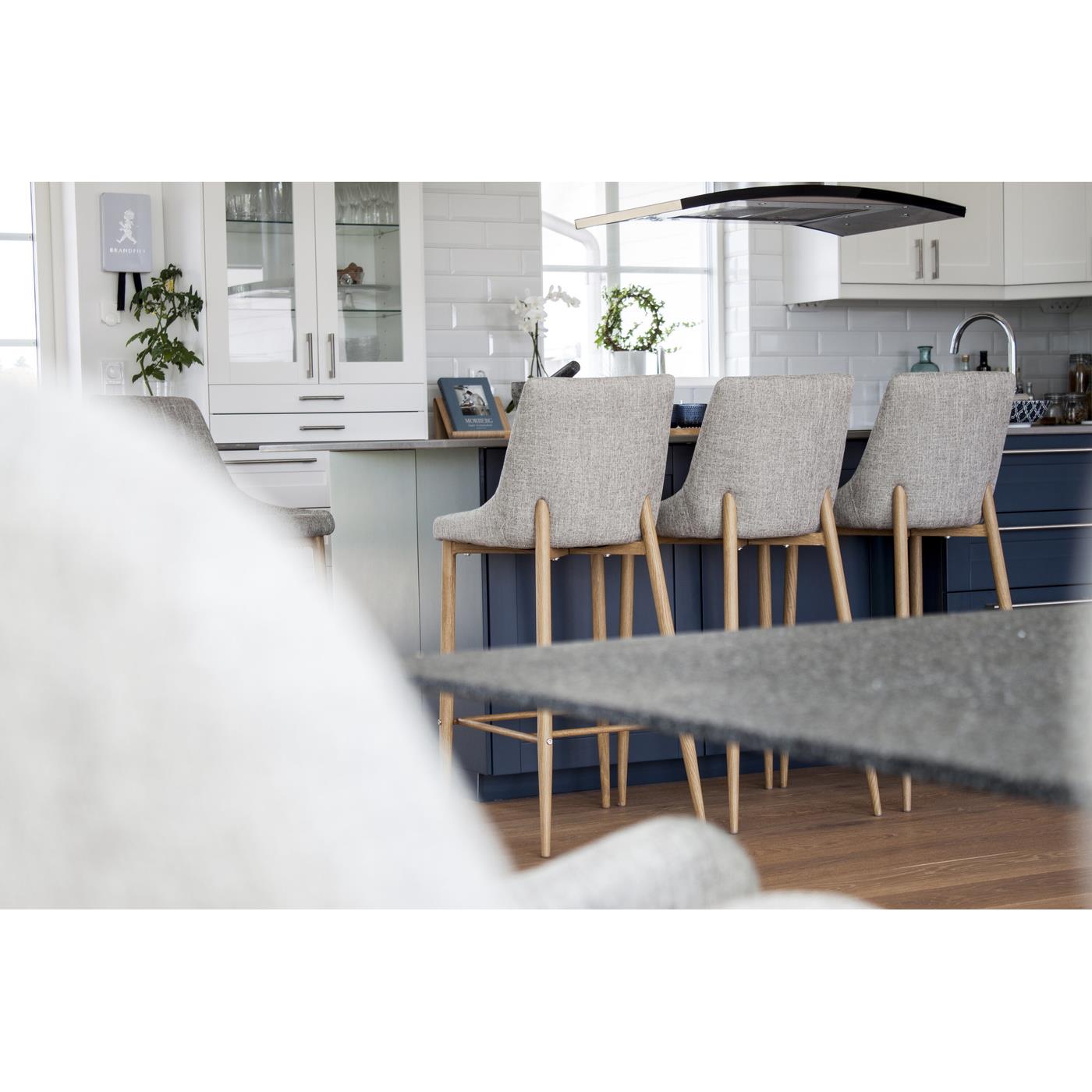 Fjôrd - Barkruk Lichtgrijs|Naturel - Linnen - Plaza - Set van 2