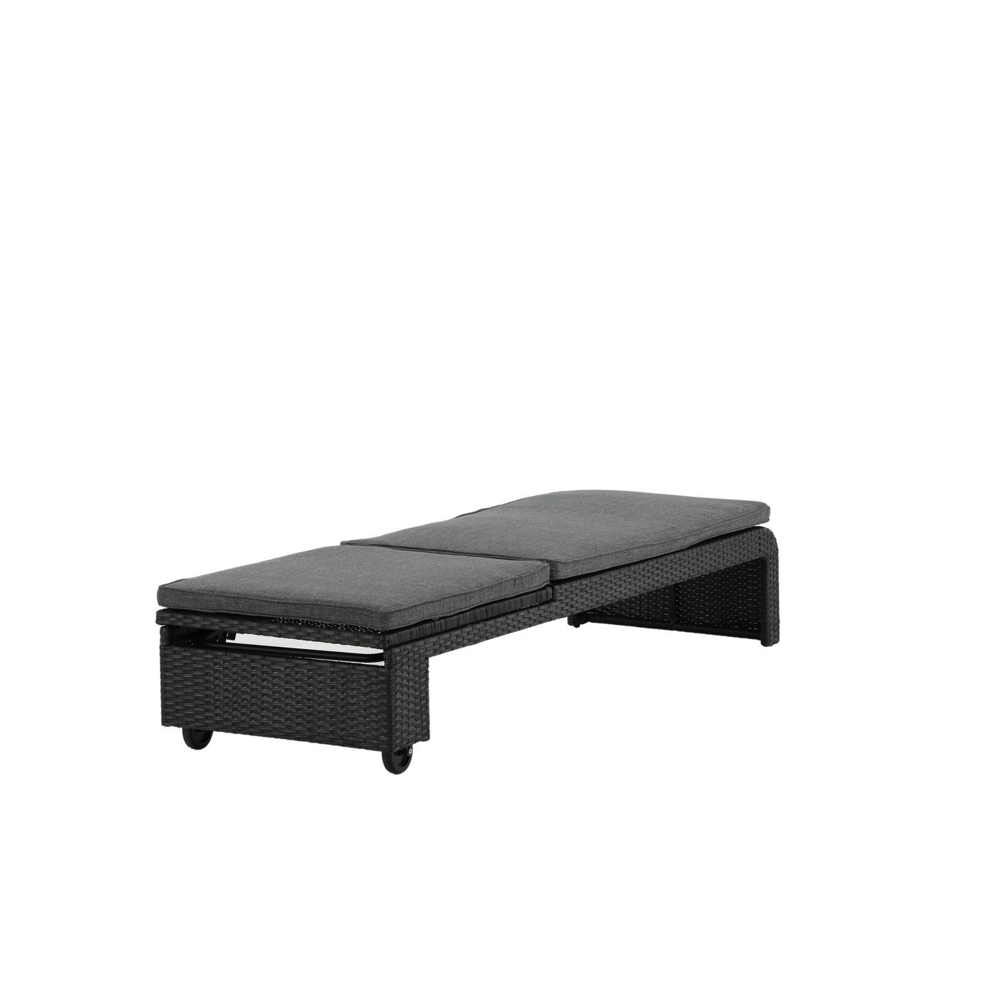 Fjôrd - Lounge Ligbed Zwart|Grijs - London