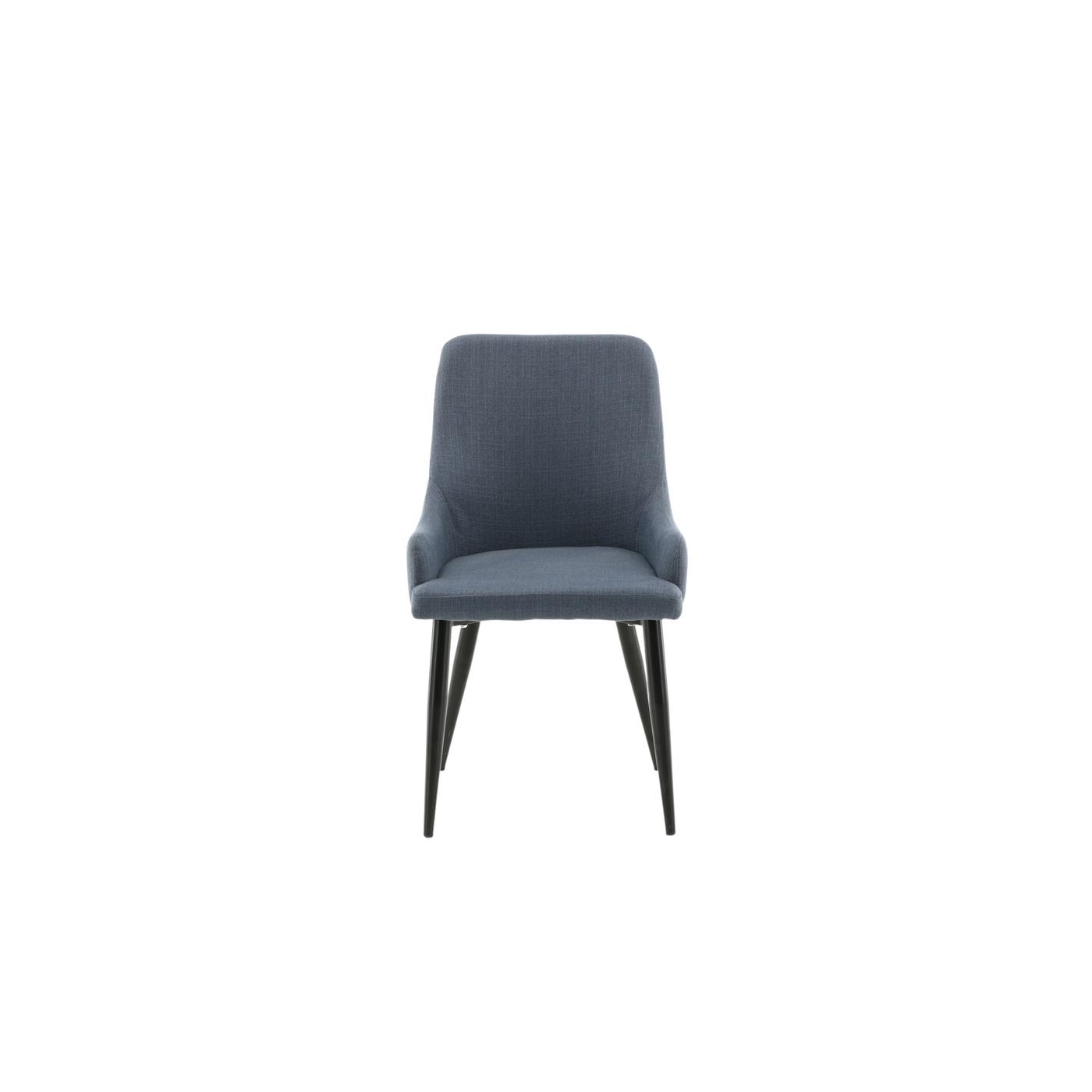 Fjôrd - Eetkamerstoel Blauw|Zwart - Stof - Plaza - Set van 2