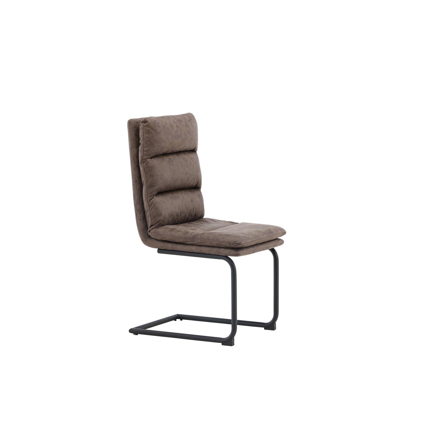 Fjôrd - Eetkamerstoel Bruin - Microfiber - Zizo - Set van 2