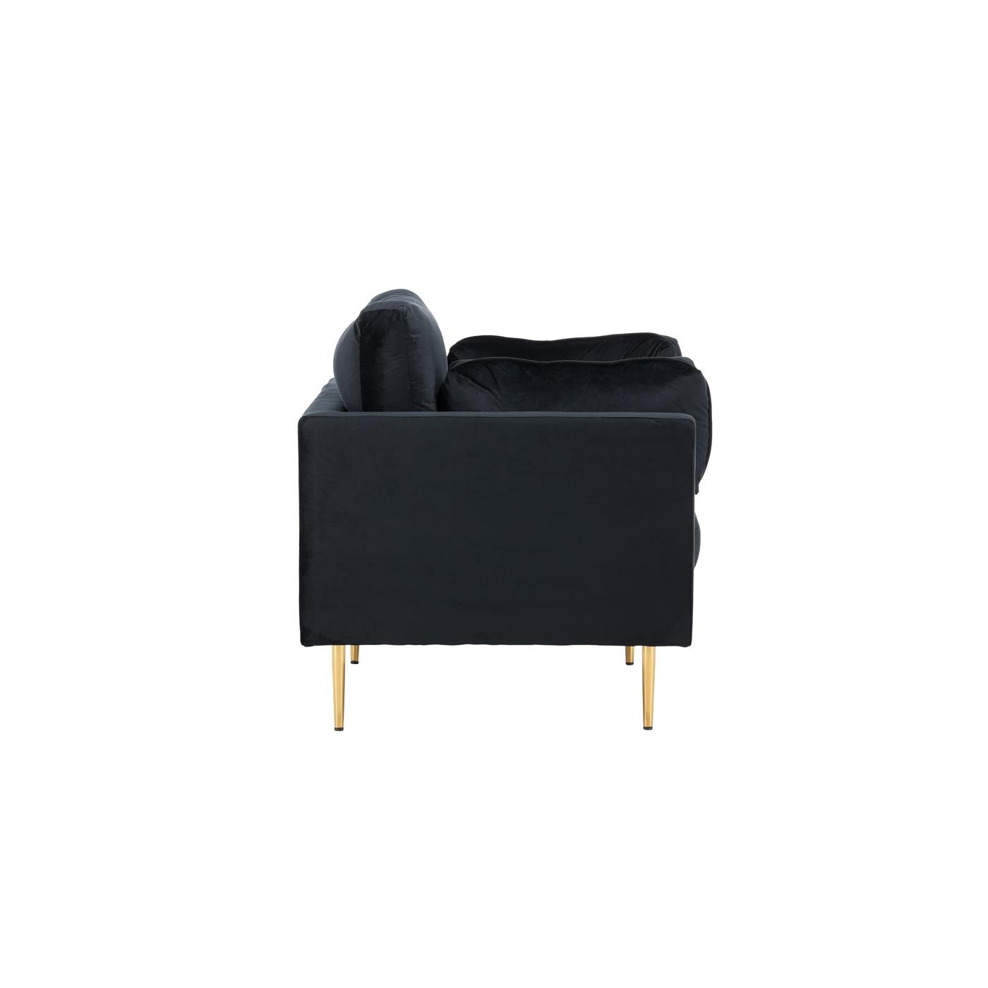 Fjôrd - Fauteuil Zwart|Goud - Velvet - Boom