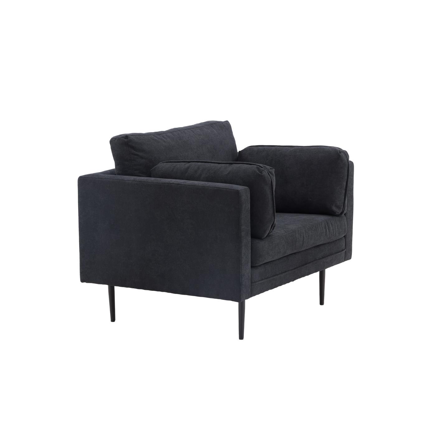 Fjôrd - Fauteuil Zwart - Linnen - Boom