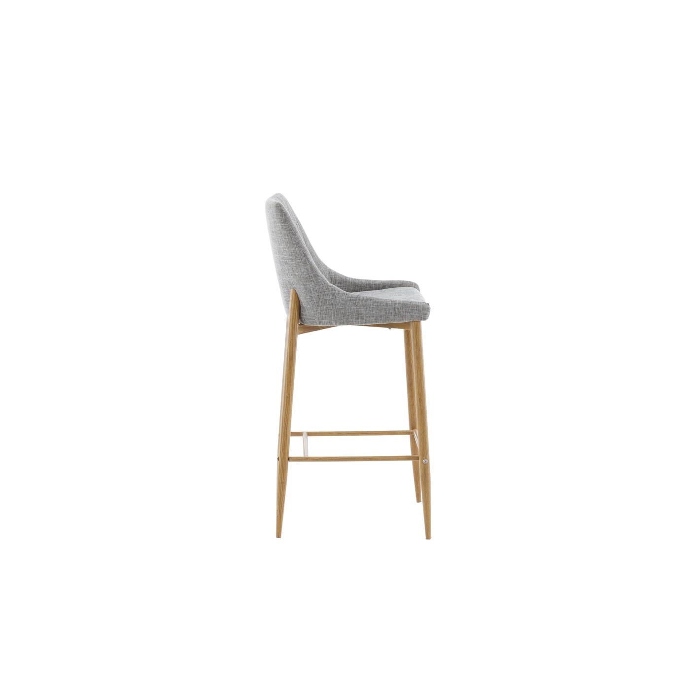 Fjôrd - Barkruk Lichtgrijs|Naturel - Linnen - Plaza - Set van 2