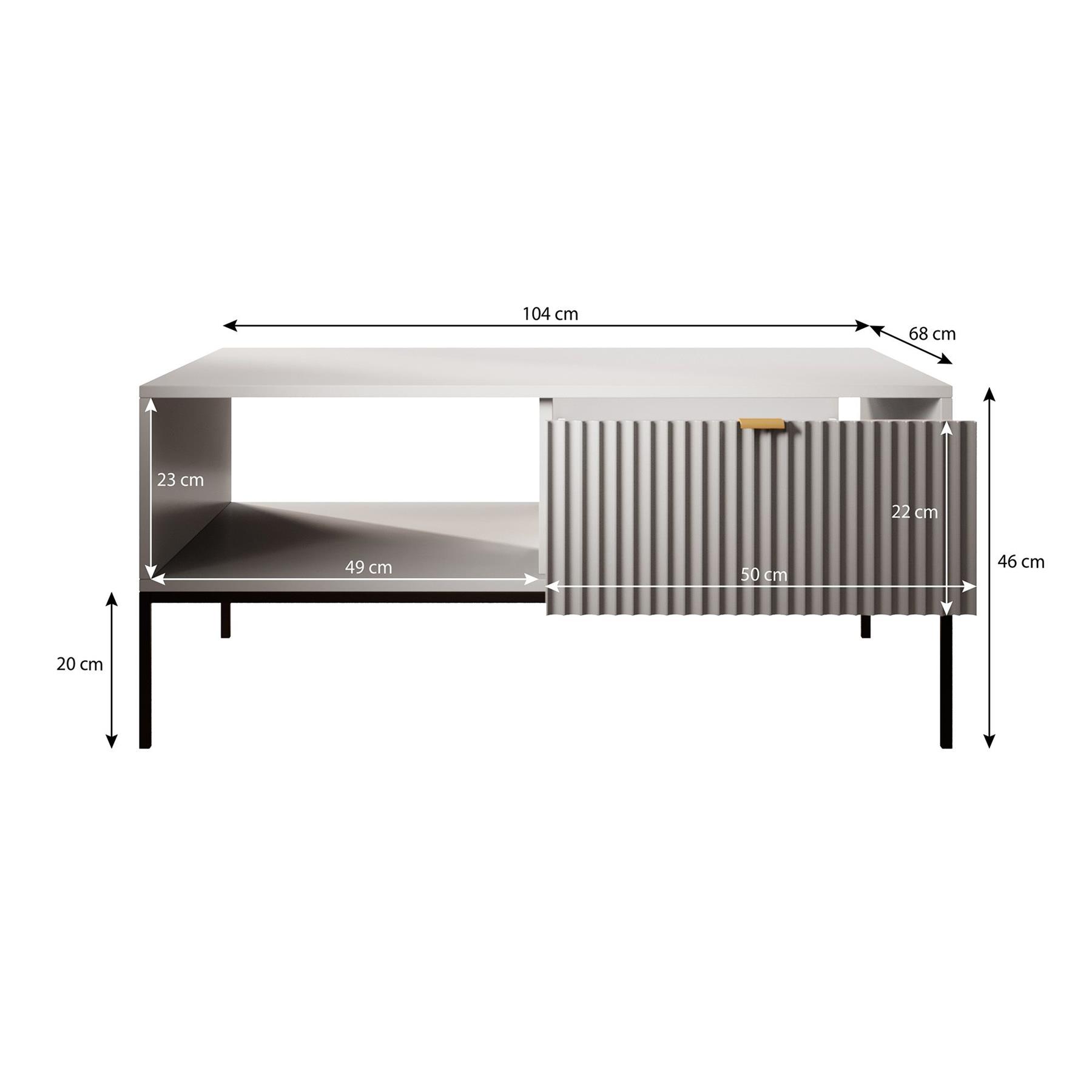 Meubella Salontafel Navil 2 - Beige - 104 cm