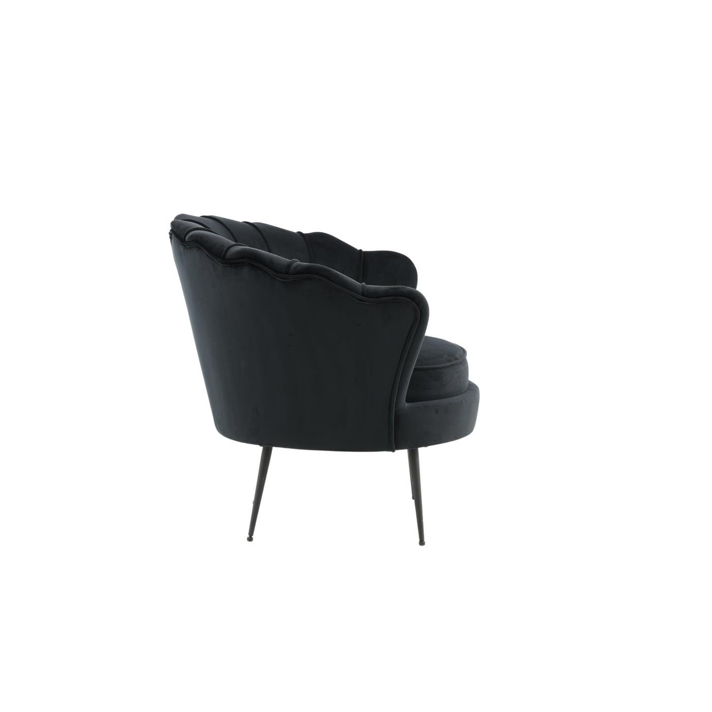 Fjôrd - Fauteuil Zwart - Velvet - Calais