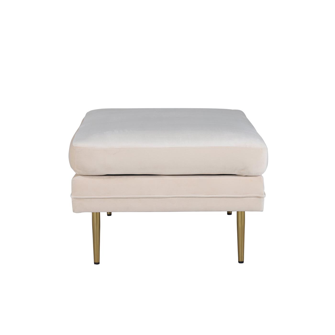 Fjôrd - Poef Beige|Goud - Velvet - Boom
