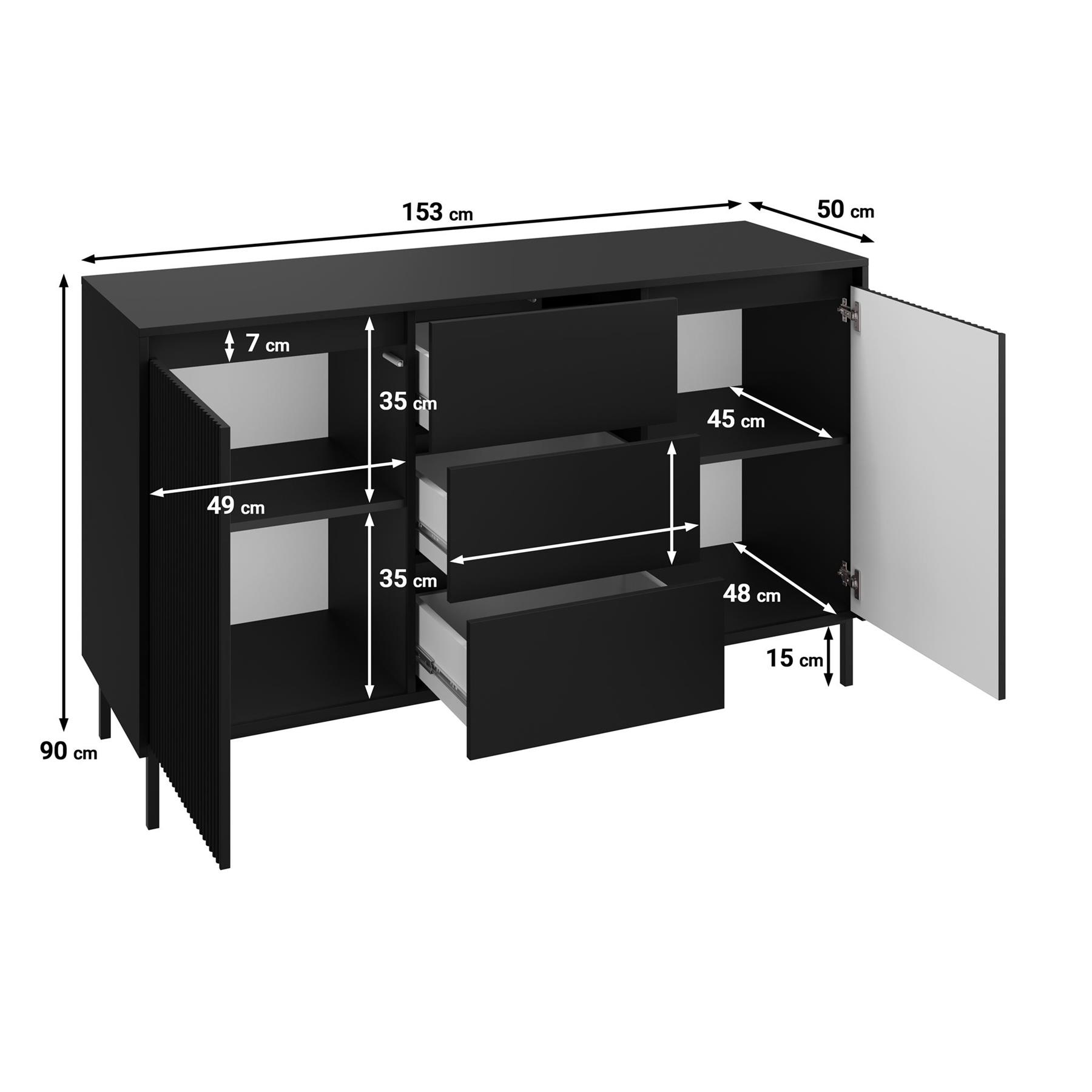 Meubella Dressoir Orvana - Beige - 153 cm