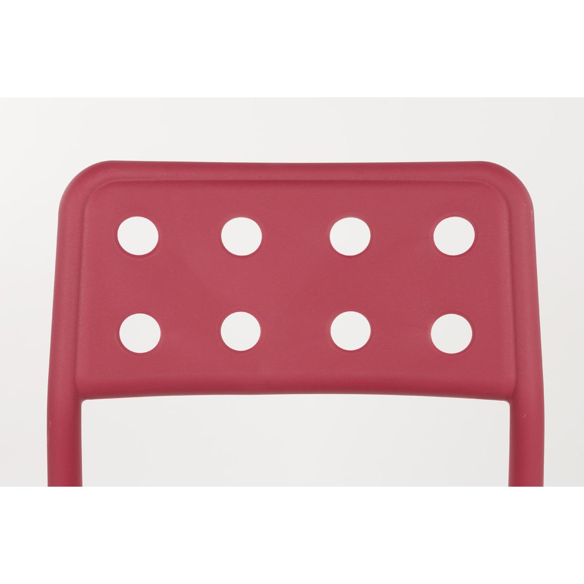 Giga Meubel - Tuinstoel Rood - 53x46x80cm - Serra - Set van 4
