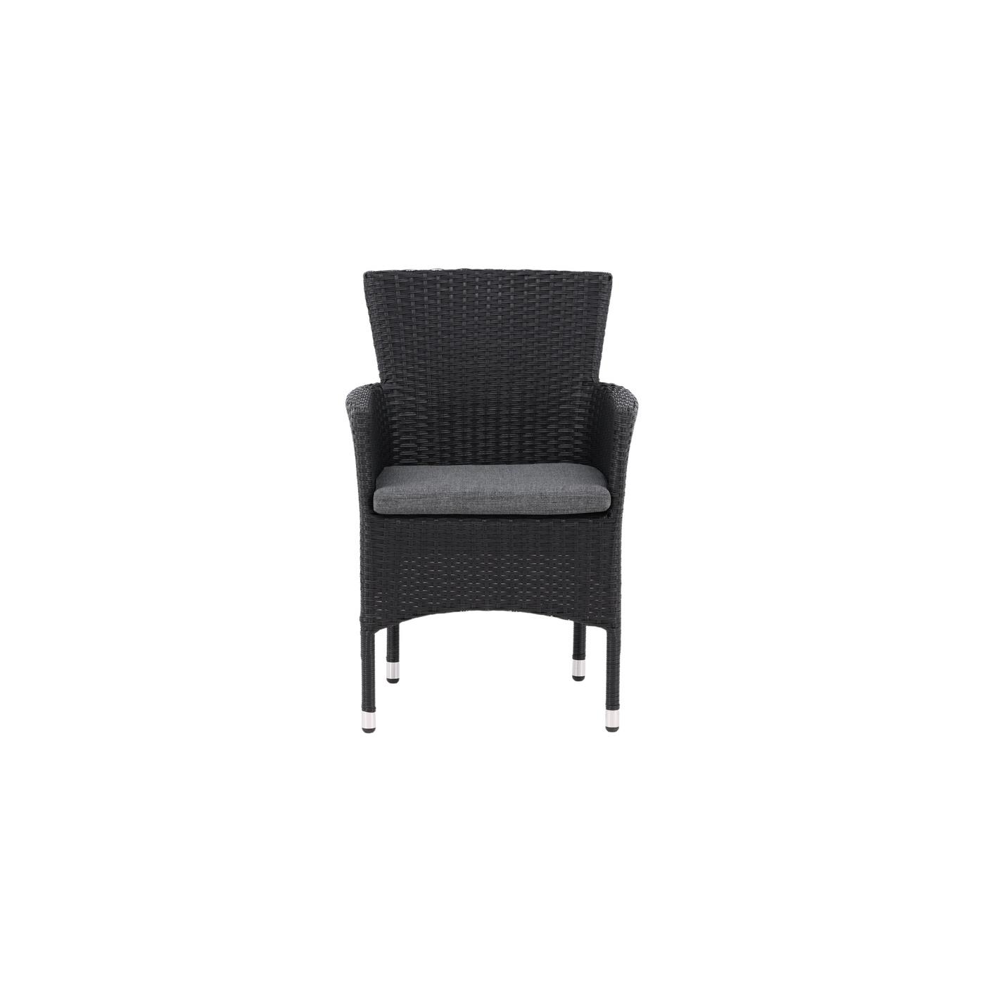 Fjôrd - Tuinstoel Zwart - Wicker - Malina - Set van 2